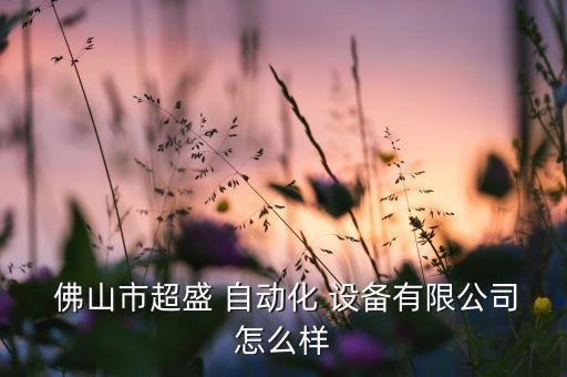  佛山市超盛 自動(dòng)化 設(shè)備有限公司怎么樣