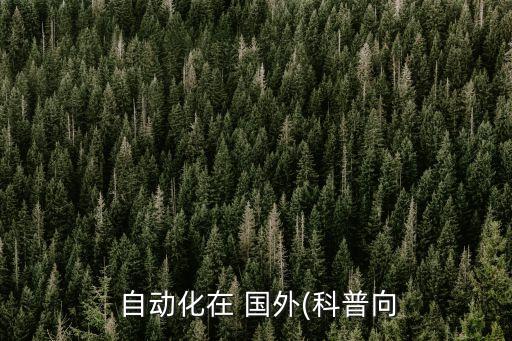  自動化在 國外(科普向