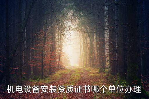 機(jī)電設(shè)備安裝資質(zhì)證書哪個(gè)單位辦理
