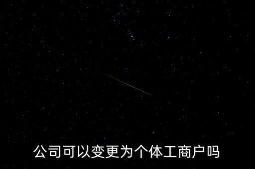 公司可以變更為個體工商戶嗎