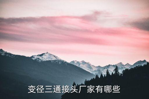 變徑三通接頭廠家有哪些