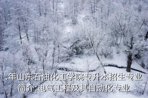 .年山東石油化工學(xué)院專升本招生專業(yè)簡介:電氣工程及其自動化專業(yè)