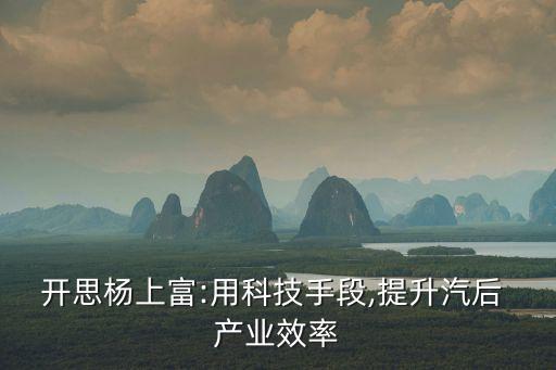 開思楊上富:用科技手段,提升汽后 產(chǎn)業(yè)效率