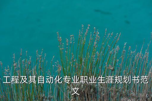 電氣工程及其自動(dòng)化職業(yè)生涯規(guī)劃書ppt,自動(dòng)化職業(yè)規(guī)劃書