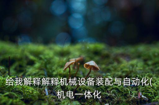 給我解釋解釋機械設(shè)備裝配與自動化(機電一體化